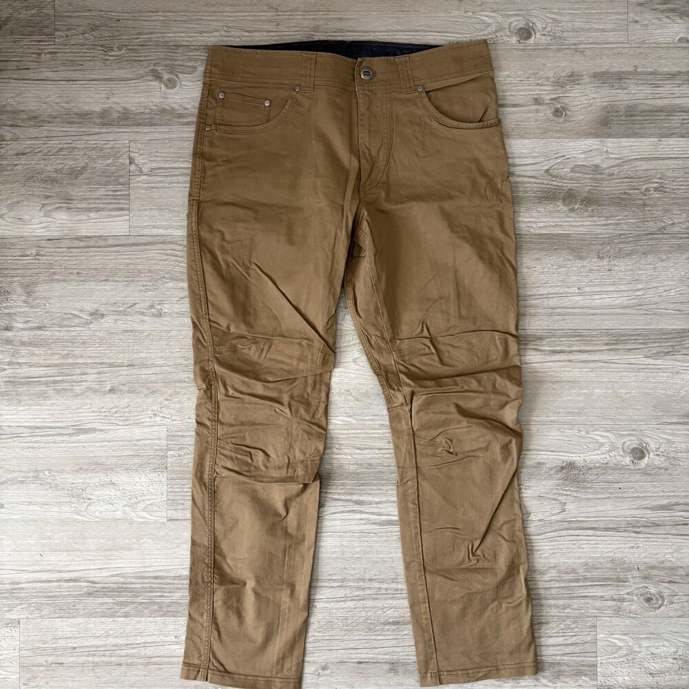 Kuhl Rydr Lite Pants Mens 34x32 Brown Tan Khaki 5320 Hiking Outdoors Klassik Fit